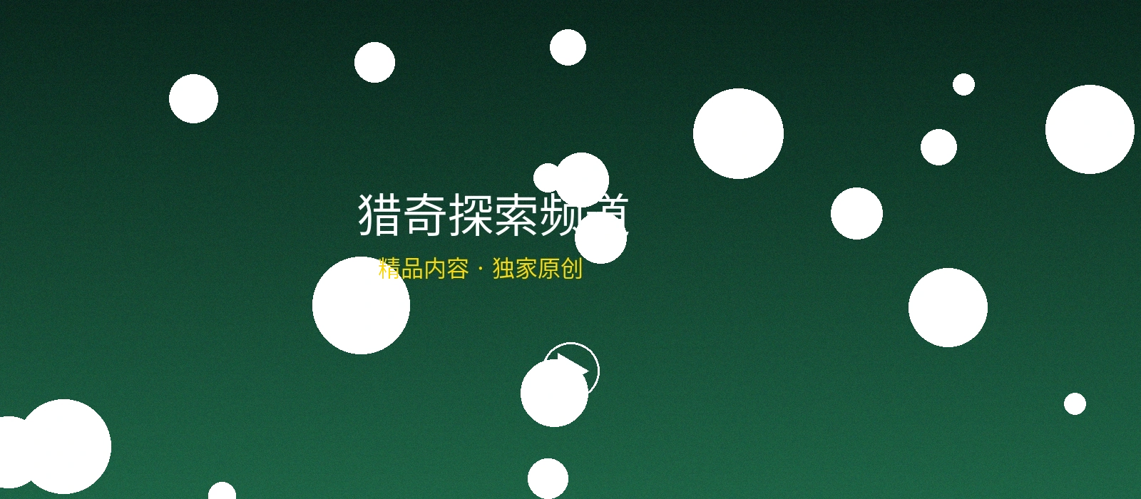 猎奇探索频道横幅，探索未知世界的视觉之旅